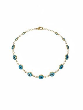 Gold Chain Blue Evil Eye Anklet - 18k gold plated